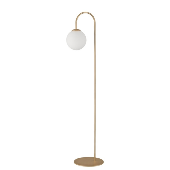 LAMPARA PIE SALON ORO TULIPA BLANCA