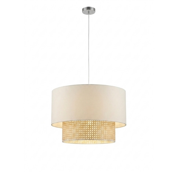 LAMPARA COLGANTE BLAND BEIGE REJILLA NATURAL
