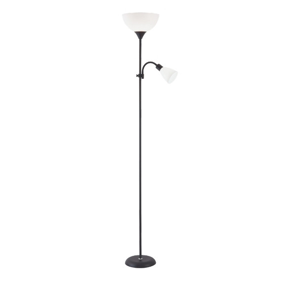 LAMPARA PIE SALON 2 TULIPAS NEGRAS