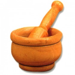 MORTERO DE MADERA CON MAZO...